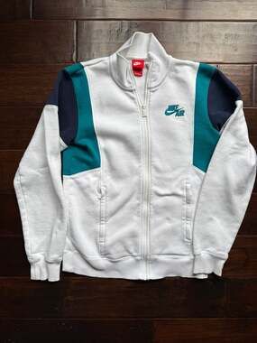 Nike Air Small 90s Look Colorblock Full-Zip Fleece Track Jacket Red Tag